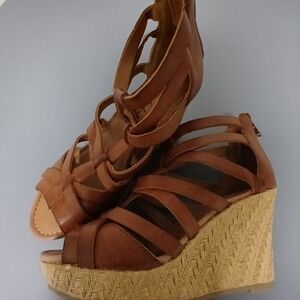 Sandales à Talon American Eagle Wilder – Noir, Semelle Bois, Bride Arrière – Taille 10